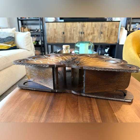 Mid Century Wooden Peacock Magazine Holder - Picture 7 of 7